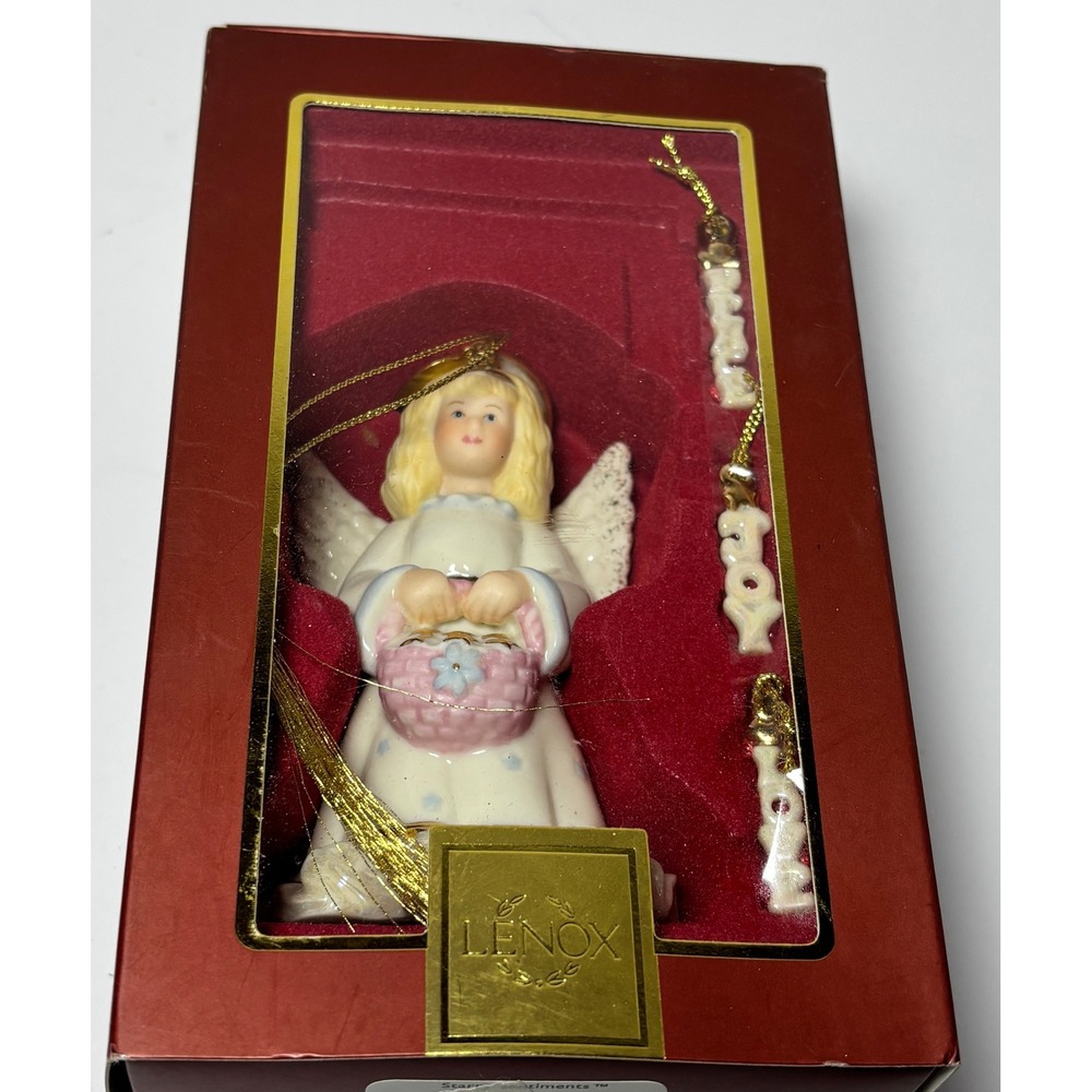Lenox Starry Sentiments Angel Ornament Peace Joy Love Porcelain Gold Trim 759013